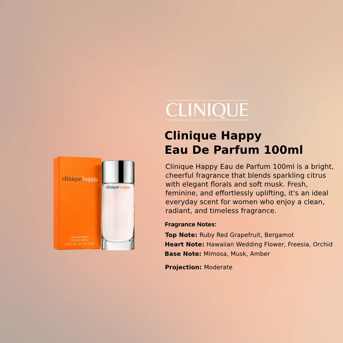 Clinique Happy EDP 100ml luxury fragrance at best price in Qatar, authentic and genuine product - perfumesouq Qatar