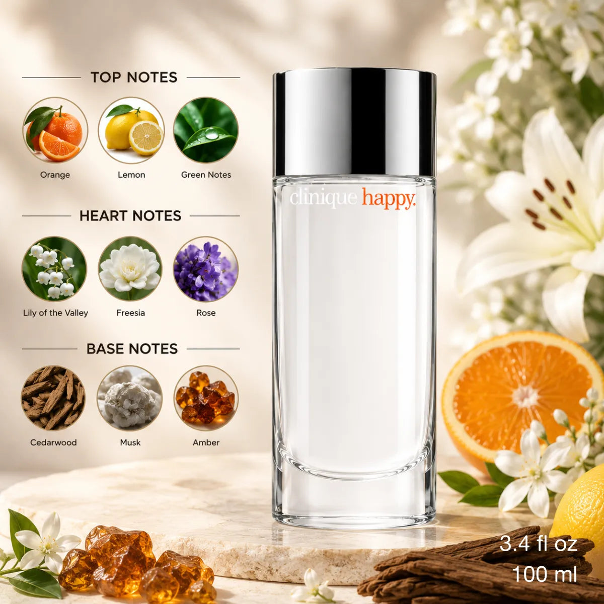 Authentic Clinique Happy Eau De Parfum 100ml for best price with fast delivery - perfumesouq Qatar