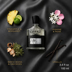 Creed Aventus Eau de Parfum 100 ml showcasing an elegant woody fragrance with fresh top notes, available at best price online from Perfumesouq Qatar.