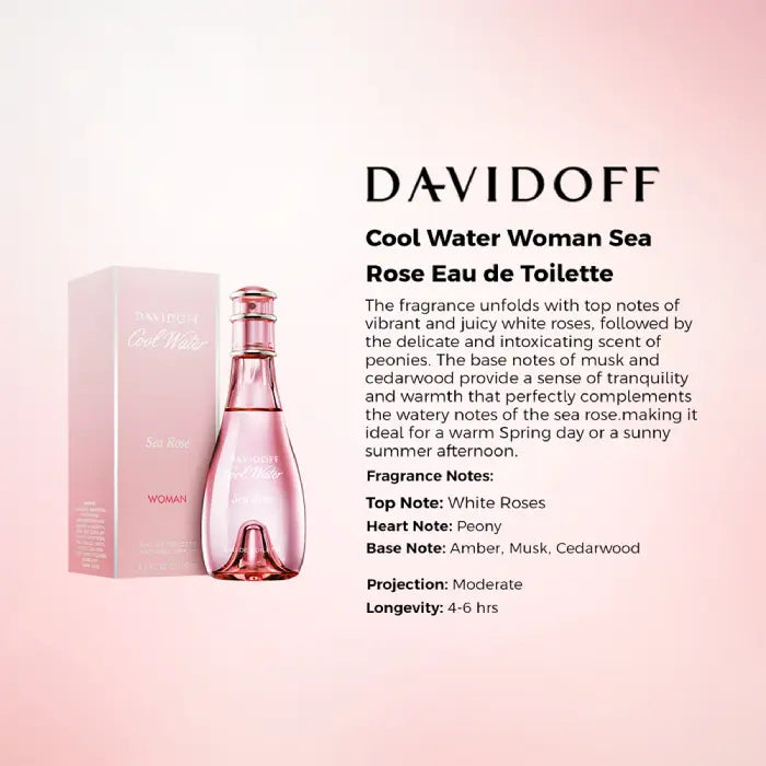 Davidoff Cool Water Sea Rose bottle showcasing elegant from Perfumesouq Qatar
