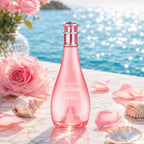 Davidoff Cool Water Sea Rose Eau de Toilette 100ml luxury perfume bottle displayed in a premium ocean-inspired setting with soft feminine lighting | Perfumesouq qatar