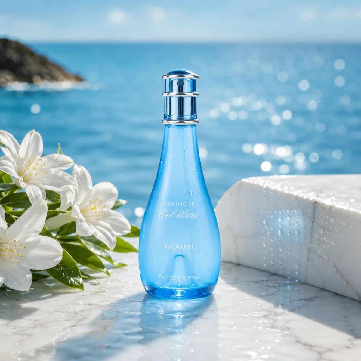 Luxury lifestyle image of Davidoff Cool Water Women EDT 100ml perfume | Perfume Souq Qatar
