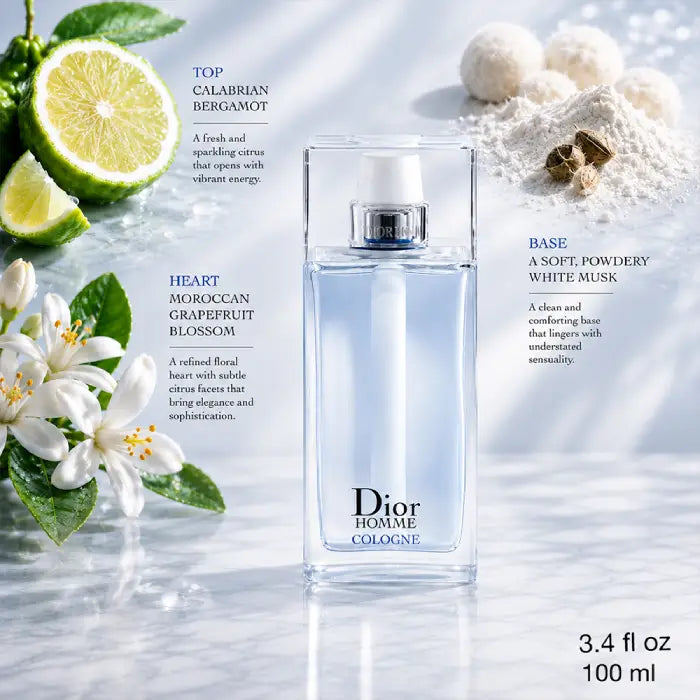 Dior Homme Cologne luxury fragrance with refreshing masculine scent from Perfumesouq Qatar