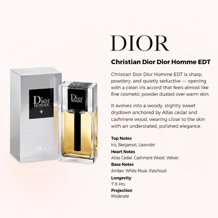 Dior Homme EDT bottle showcasing elegant men’s fragrance styling from Perfumesouq Qatar