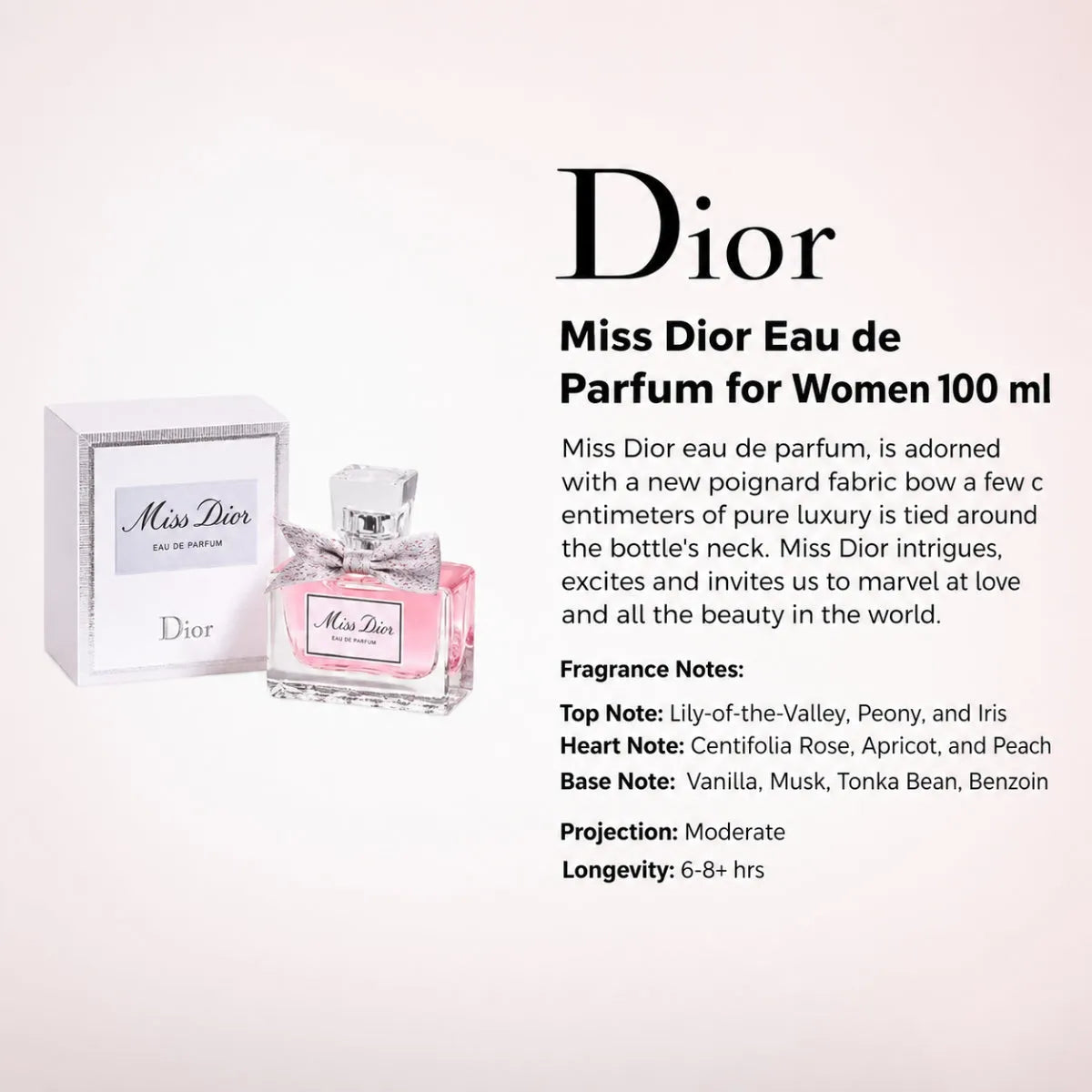 Dior Miss Dior Eau de Parfum 100ml elegant women's fragrance with premium packaging, buy online in Qatar – PerfumeSouq Qatar