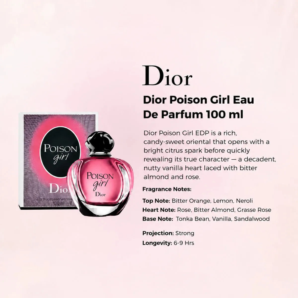 Dior Poison Girl Eau de Parfum 100ml premium women's fragrance information | Perfume Souq Qatar