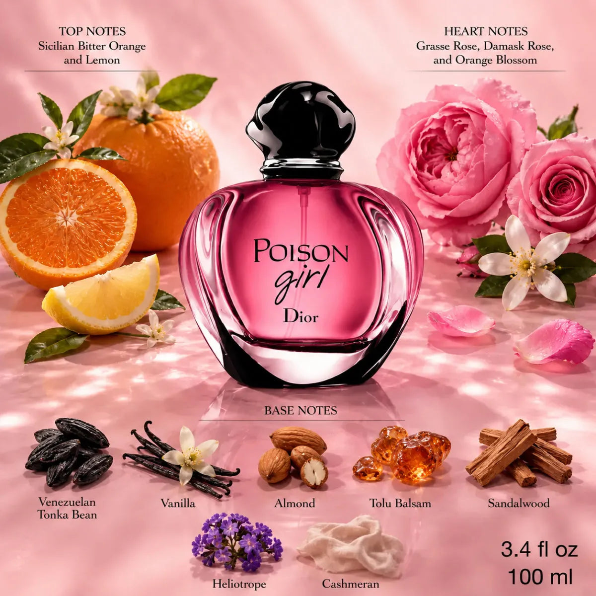 Dior Poison Girl Eau de Parfum 100ml fragrance notes with top, heart and base notes | Perfume Souq Qatar