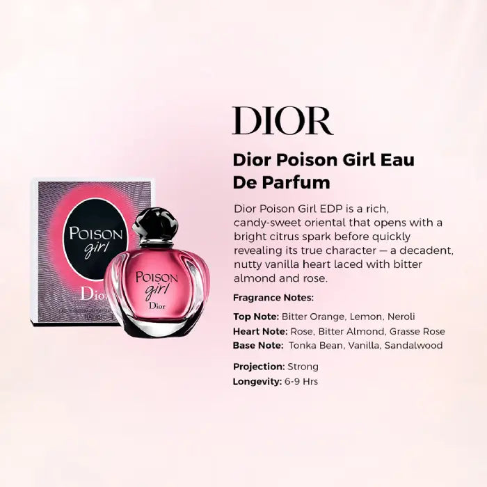 Dior Poison Girl perfume bottle showcasing elegant Eau de Parfum styling from Perfumesouq Qatar