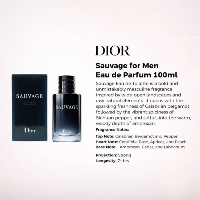 Dior Sauvage EDT bottle showcasing sophisticated men’s fragrance styling  from Perfumesouq Qatar