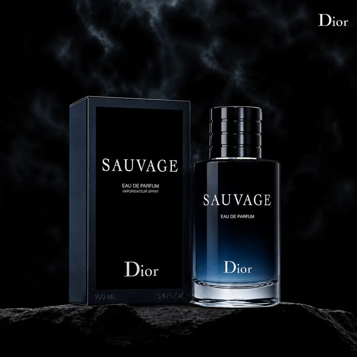 Dior Sauvage Eau de Parfum 100ML with bold masculine bottle and deep woody fragrance from Perfumesouq Qatar