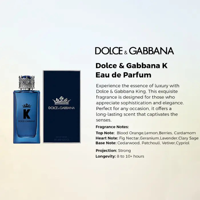 Dolce & Gabbana K Eau de Parfum for men with woody spicy notes from  Perfumesouq Qatar