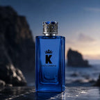 Dolce & Gabbana K royal blue perfume bottle for men with refined woody spicy fragrance from  Perfumesouq Qatar