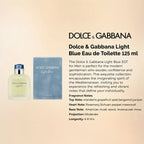 Dolce & Gabbana Light Blue Eau de Toilette 125ml premium men's fragrance information | Perfume Souq Qatar