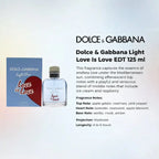 Dolce & Gabbana Light Blue Love Is Love EDT 125ml for women with elegant premium packaging, buy online in Qatar – PerfumeSouq Qatar