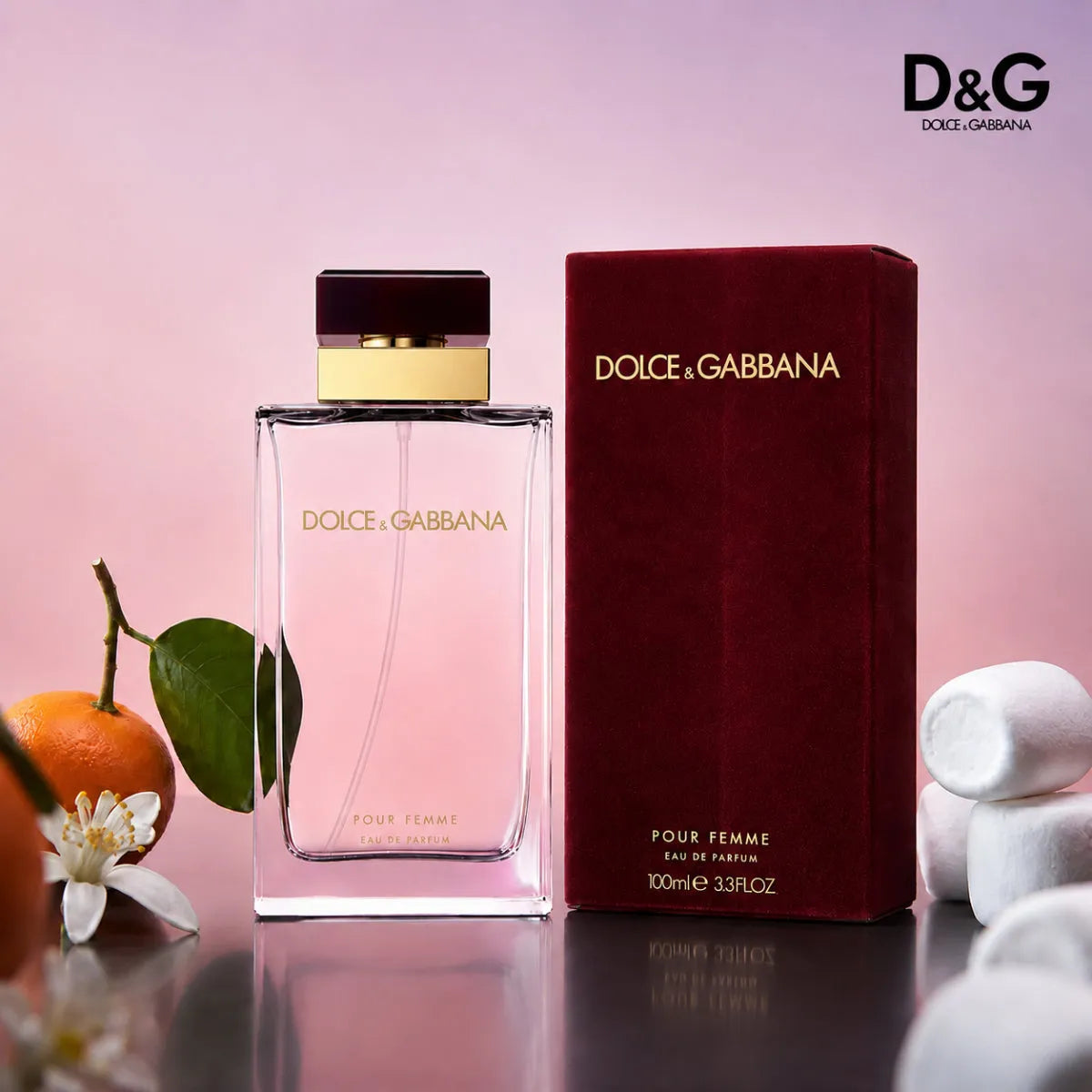 Dolce & Gabbana Pour Femme Eau de Parfum 100ml for women with floral gourmand fragrance notes - PerfumeSouq Qatar
