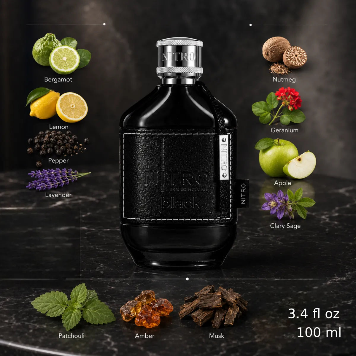 Authentic Dumont Nitro Black Eau De Parfum 100ml for best price with fast delivery - perfumesouq Qatar
