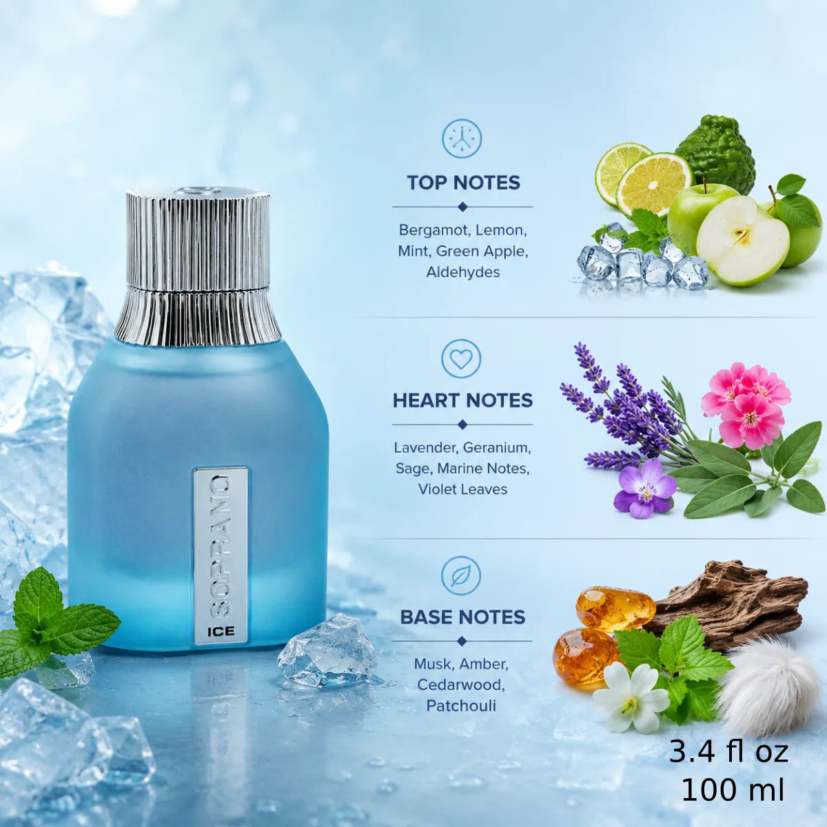 Authentic Dumont Soprano Ice Panucci Eau De Parfum 100ml for best price with fast delivery - perfumesouq Qatar