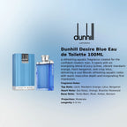 Dunhill Desire Blue Eau de Toilette 100ML premium fragrance information | Perfume Souq Qatar