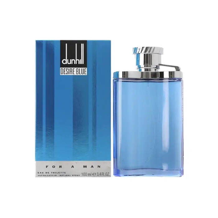 Dunhill Desire Blue EDT for men featuring a fresh masculine fragrance in an elegant blue design in  Perfumesouq Qatar