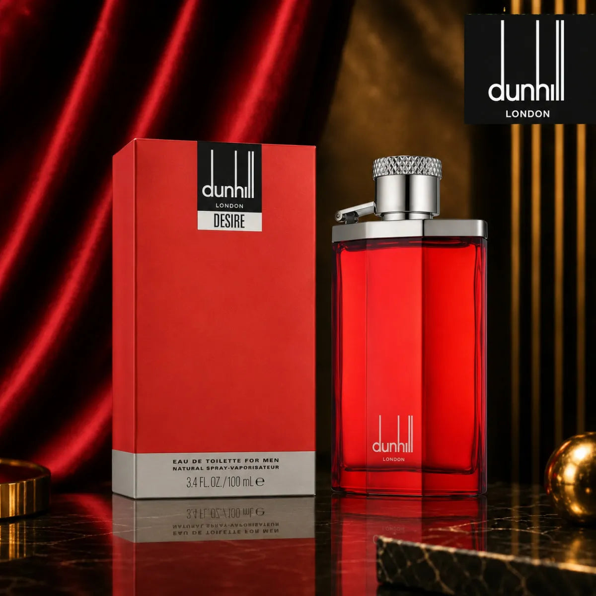 Dunhill Desire Red Eau de Toilette 100 ml perfume bottle front view perfumesouq qatar