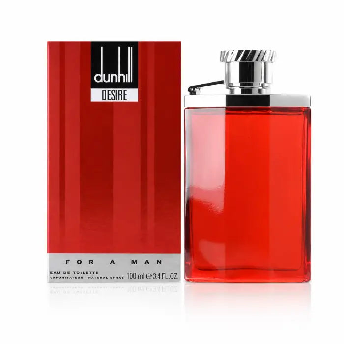 Dunhill Desire Red men’s perfume featuring fresh apple citrus notes and elegant luxury packaging from Perfumesouq Qatar
