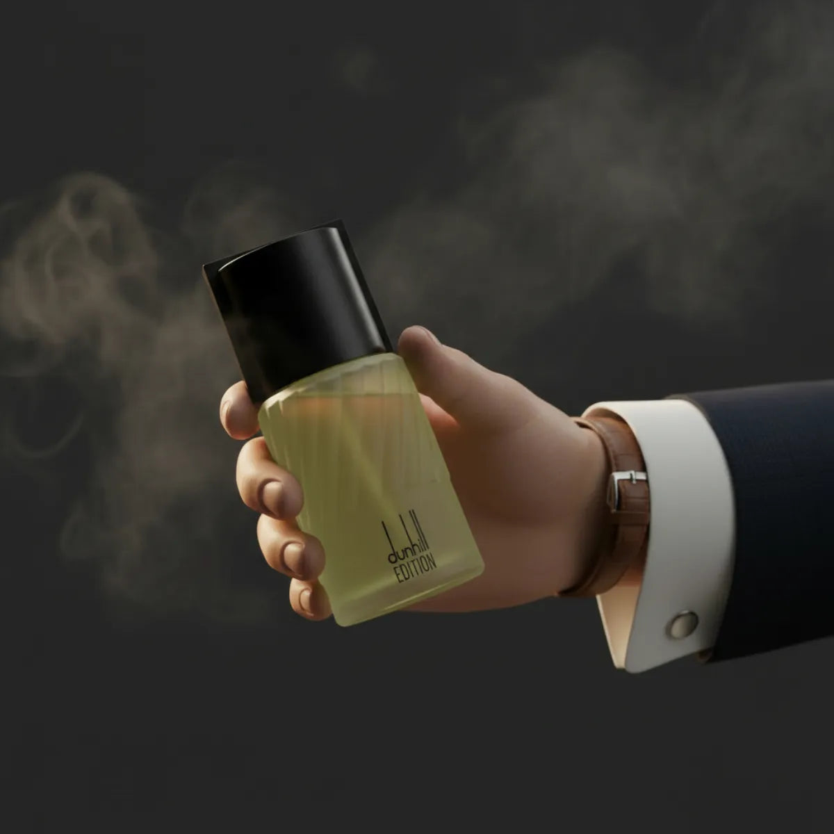 Man holding Dunhill Edition EDT 100ml perfume bottle | Perfume Souq Qatar