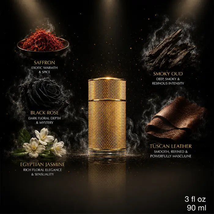 Dunhill Icon Absolute luxury fragrance with smoky woody scent and premium masculine packaging from Perfumesouq Qatar