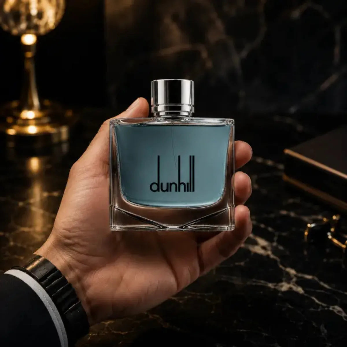 DUNHIL BLACK EDT 100ML man handing image from Perfumsouq Qatar