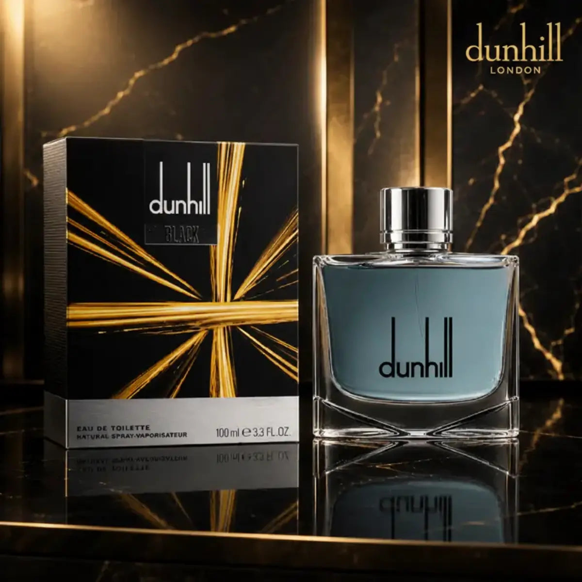 DUNHIL BLACK EDT 100ML perfume bottle for men with sleek black design and luxury fragrance packaging at Perfumesouq Qatar