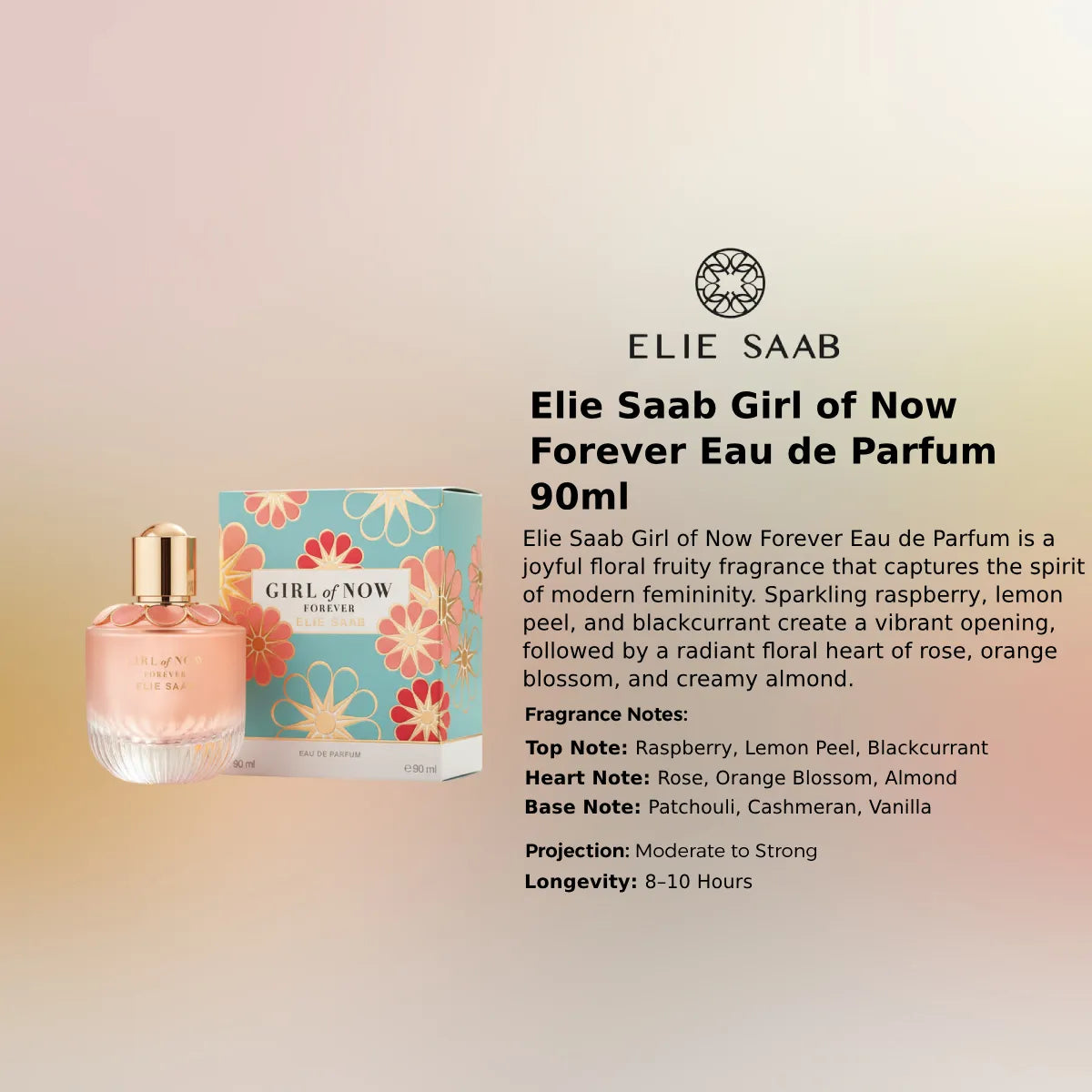 Elie Saab Girl of Now Forever Eau de Parfum premium fragrance information | Perfume Souq Qatar