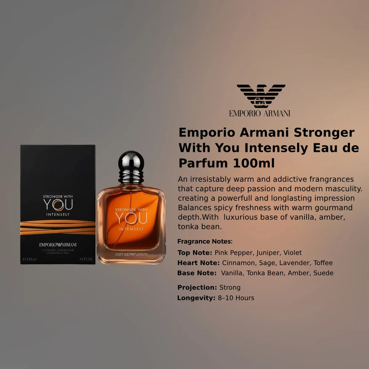 Emporio Armani Stronger With You Intensely Eau de Parfum information at perfumesouq qatar