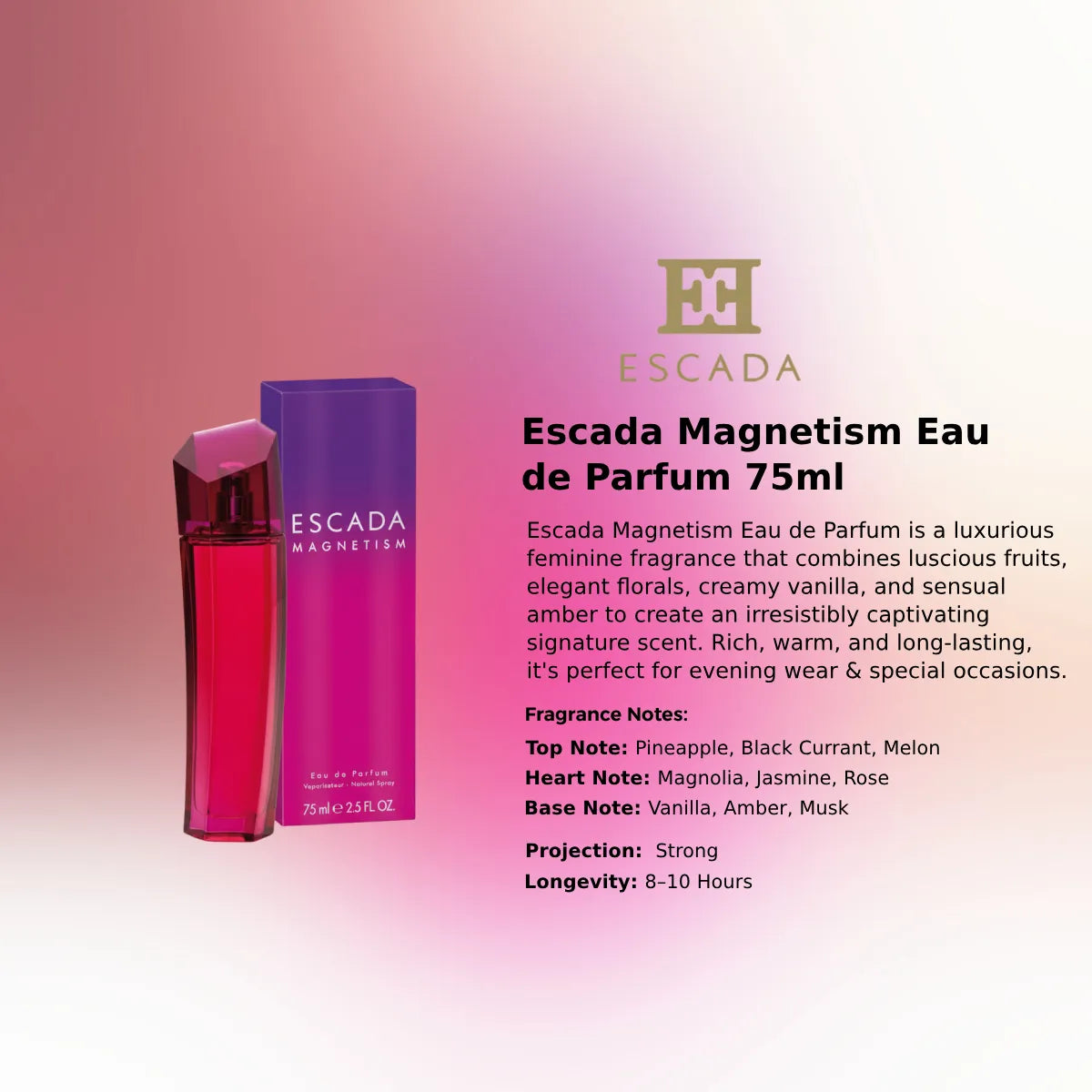 Escada Magnetism Eau de Parfum premium fragrance information | Perfume Souq Qatar