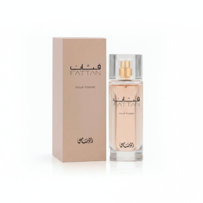 Fattan Pour Femme EDP 50 ml for Women with elegant feminine scent and bottle with box packaging from Perfumesouq Qatar