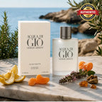 Giorgio Armani Acqua di Gio EDT for Men with fresh aquatic fragrance and elegant luxury bottle from Perfumesouq Qatar