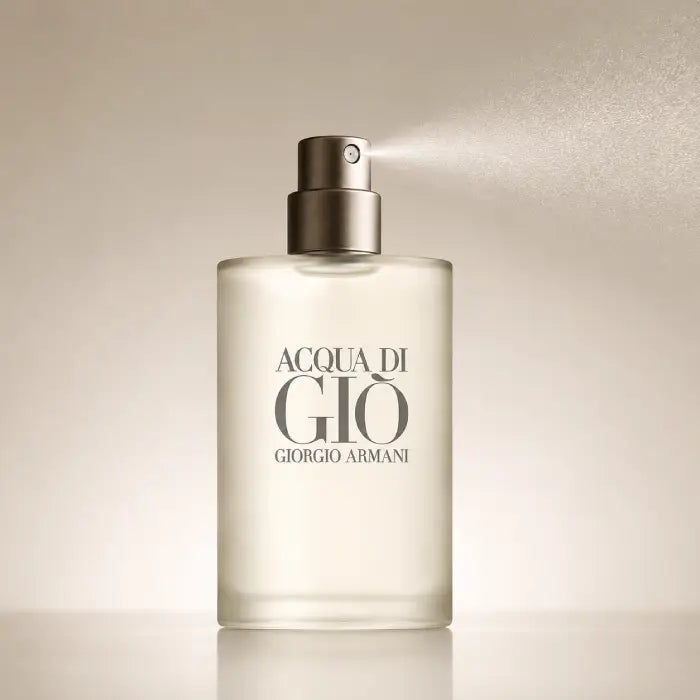 Giorgio Armani fresh aquatic perfume with marine accords and sophisticated Eau de Toilette bottle in Perfumesouq Qatar