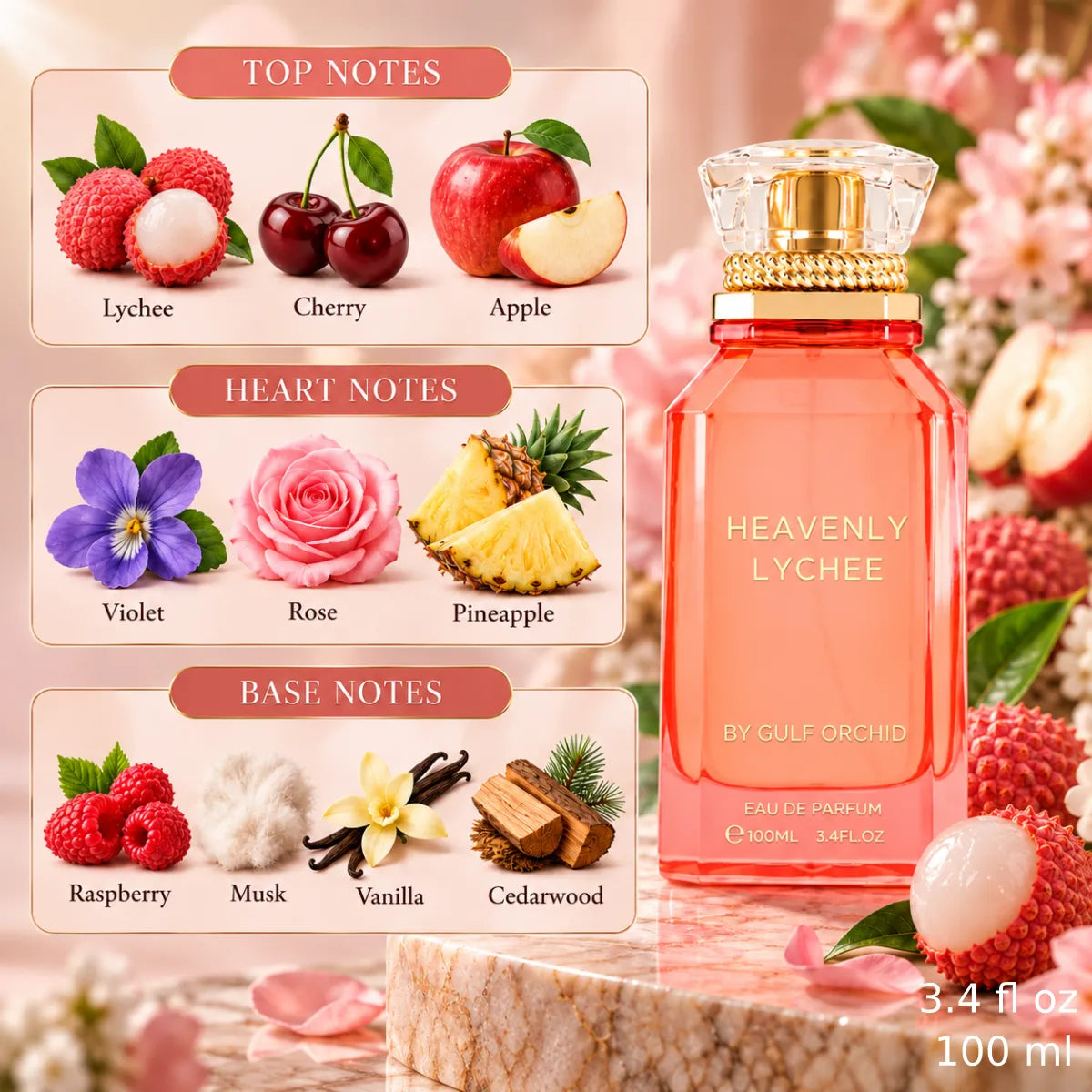 Authentic Gulf Orchid Heavenly Lychee Eau De Parfum 100ml for best price with fast delivery - Perfumesouq Qatar
