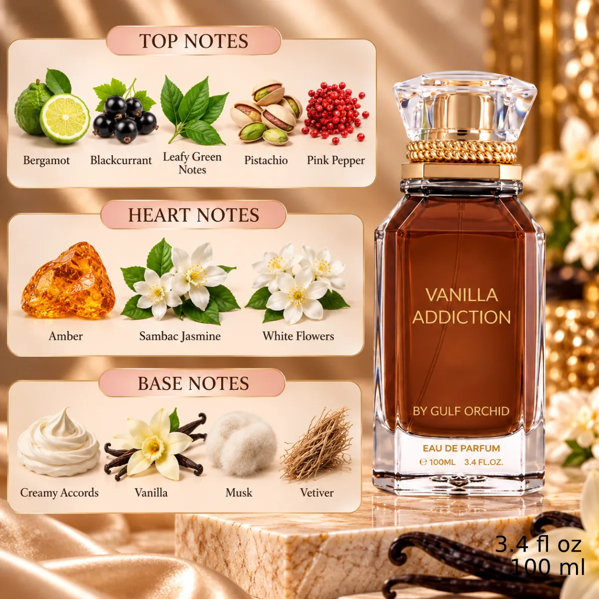Authentic Gulf Orchid Vanilla Addiction Eau De Parfum 100ml for best price with fast delivery - Perfumesouq Qatar
