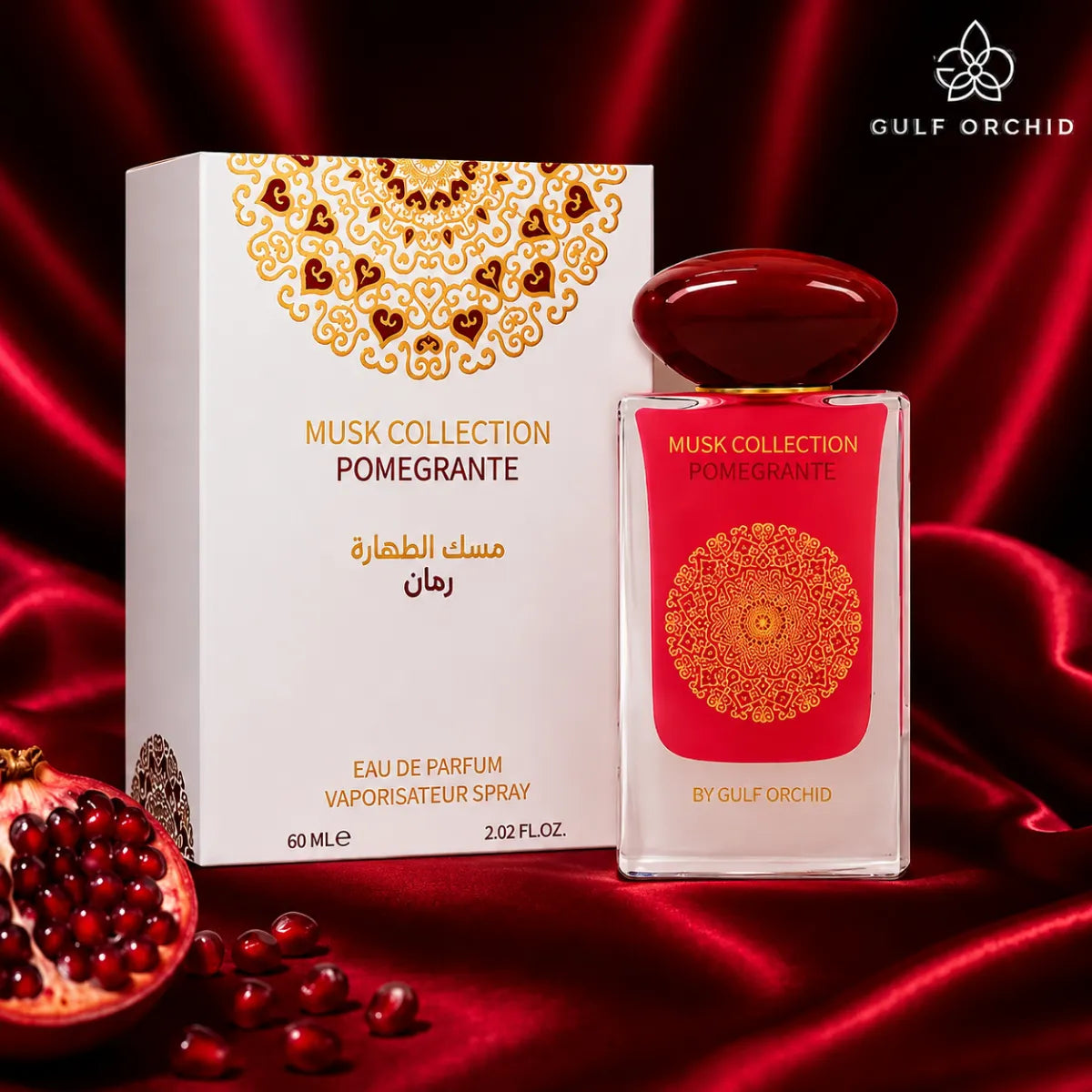 Gulf Orchid Pomegranate Musk Collection Eau De Parfum 60ml online in Qatar at best price, premium fruity musky scent - perfumesouq Qatar