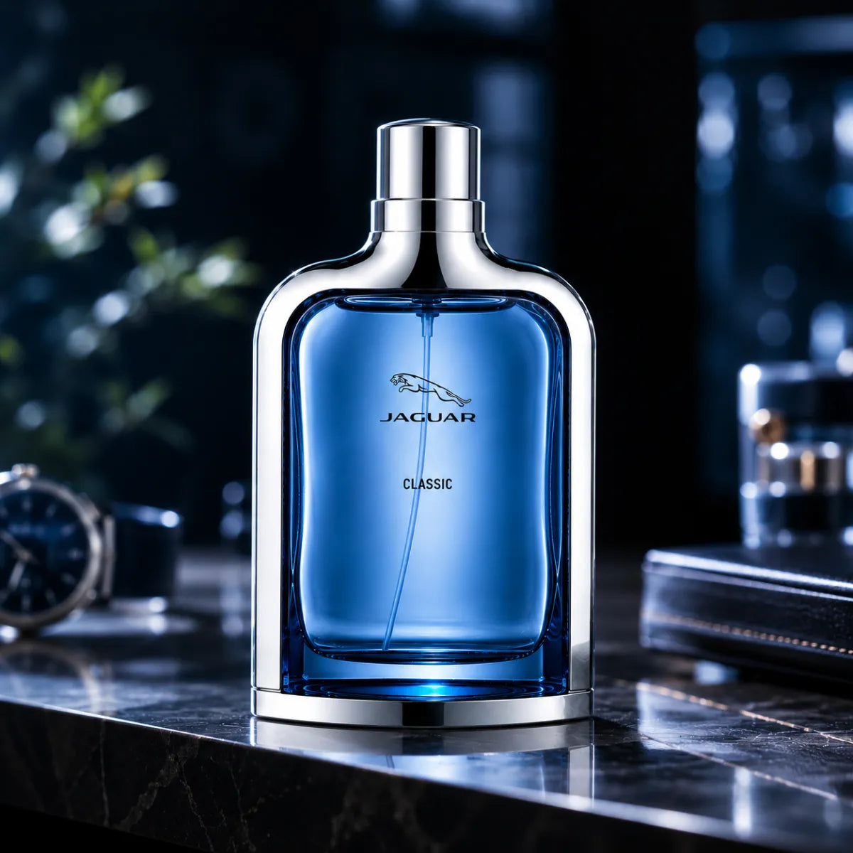 Luxury lifestyle image of Jaguar Classic Blue Eau de Toilette 100ml perfume | Perfume Souq Qatar