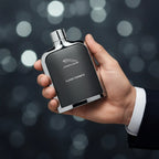 Man holding Jaguar Classic Chromite EDT perfume bottle | Perfume Souq Qatar