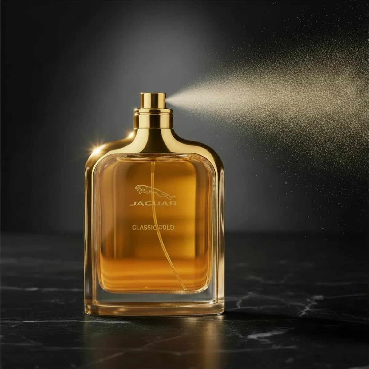Jaguar Classic Gold perfume bottle with fragrance spray | Perfume Souq Qatar