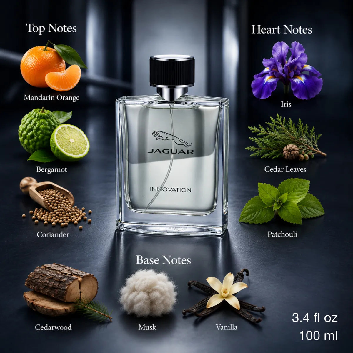Jaguar Innovation EDT fragrance notes with top, heart and base notes | Perfume Souq Qatar