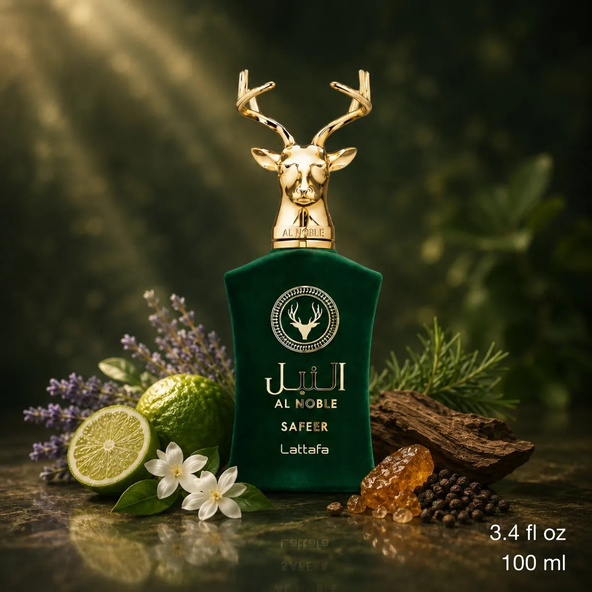 Lattafa Al Noble Safeer 100 ml Eau de Parfum unisex citrus aromatic woody scent best price Perfumesouq Qatar