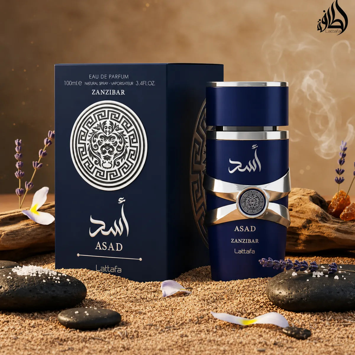 Original Lattafa Asad Zanzibar Eau De Parfum 100ml authentic fresh woody aroma at best price in Qatar - Perfumesouq Qatar