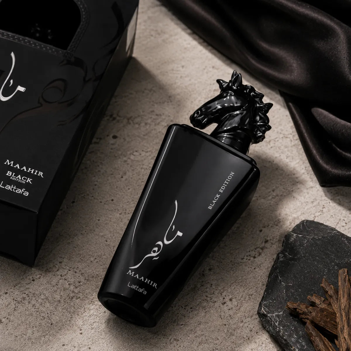 Authentic Lattafa Maahir Black Edition Eau De Parfum 100ml for best price with fast delivery - perfumesouq Qatar