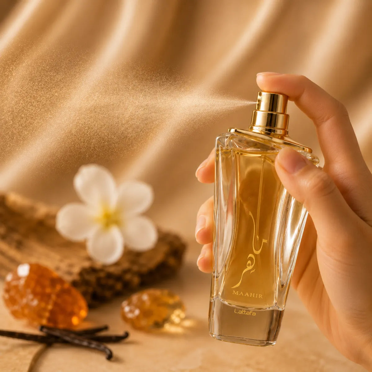 Original Lattafa Maahir Eau De Parfum authentic floral woody musk aroma at best price in Qatar, luxury fragrance - Perfumesouq Qatar