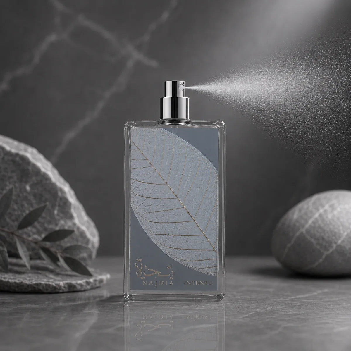 Lattafa Najdia Intense EDP 100 ml fragrance mist with a fresh aquatic woody scent for men Perfumesouq Qatar