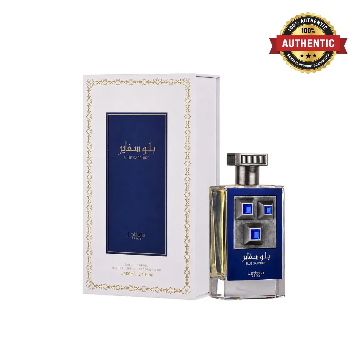 Lattafa Pride Blue Sapphire Eau De Parfum 100ml online in Qatar at best price, premium aromatic woody scent - perfumesouq Qatar