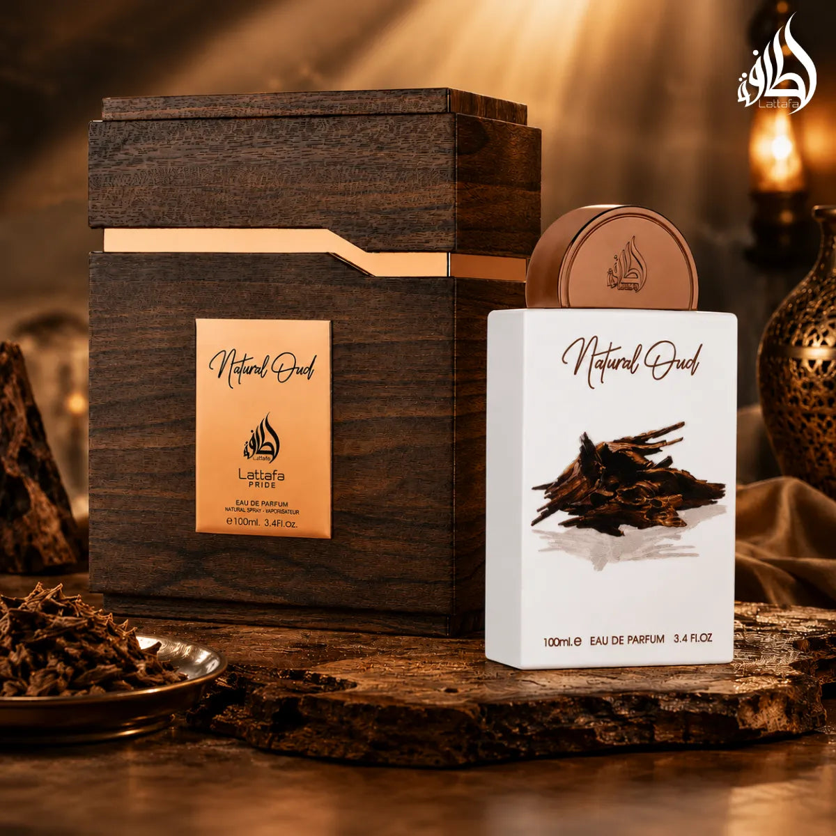 Buy Lattafa Pride Natural Oud Eau De Parfum 100ml online in Qatar for best price, luxury oud fragrance - perfumesouq Qatar
