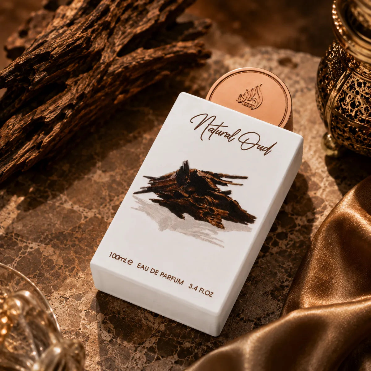 Lattafa Pride Natural Oud Eau De Parfum 100ml for best price in Qatar, rich oriental oud fragrance with long-lasting scent - perfumesouq Qatar
